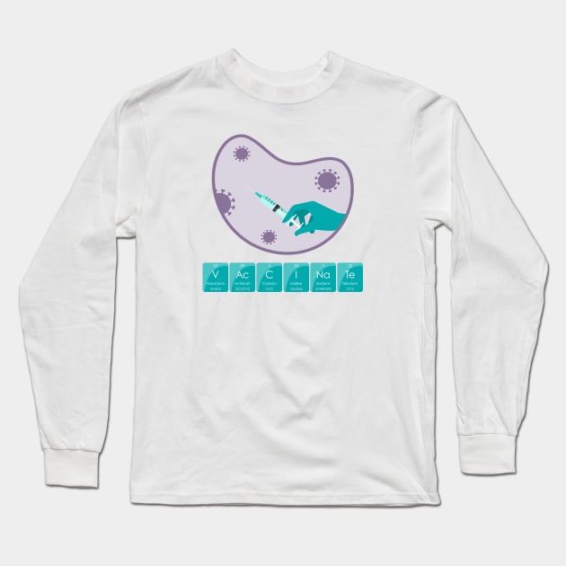 Vaccinate science themed design Long Sleeve T-Shirt by Fun with Science